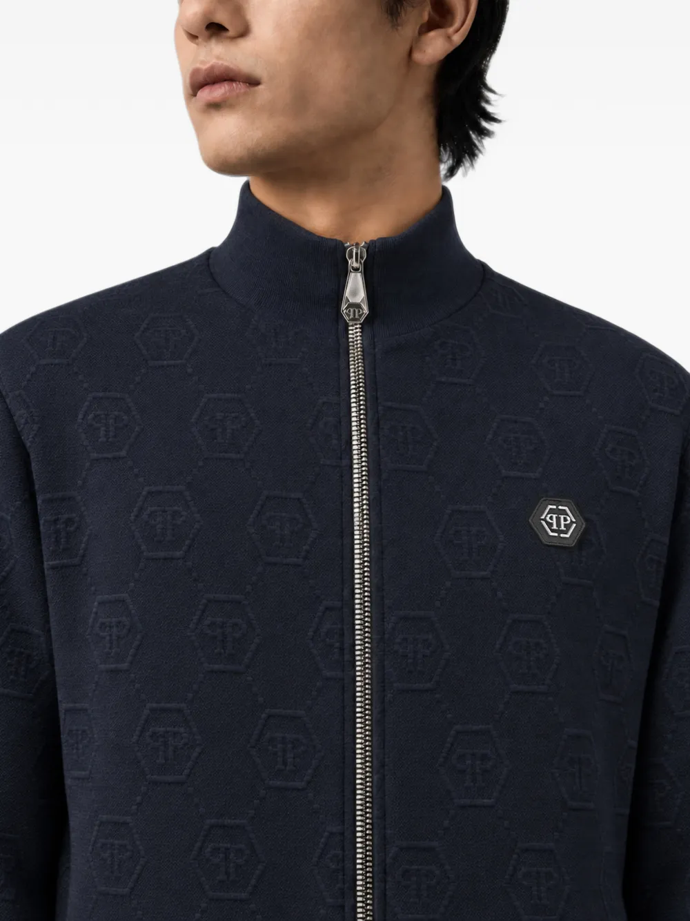 Philipp Plein Jack met monogram jacquard Blauw