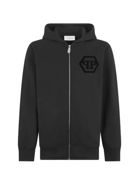Philipp Plein logo-patch zip hoodie