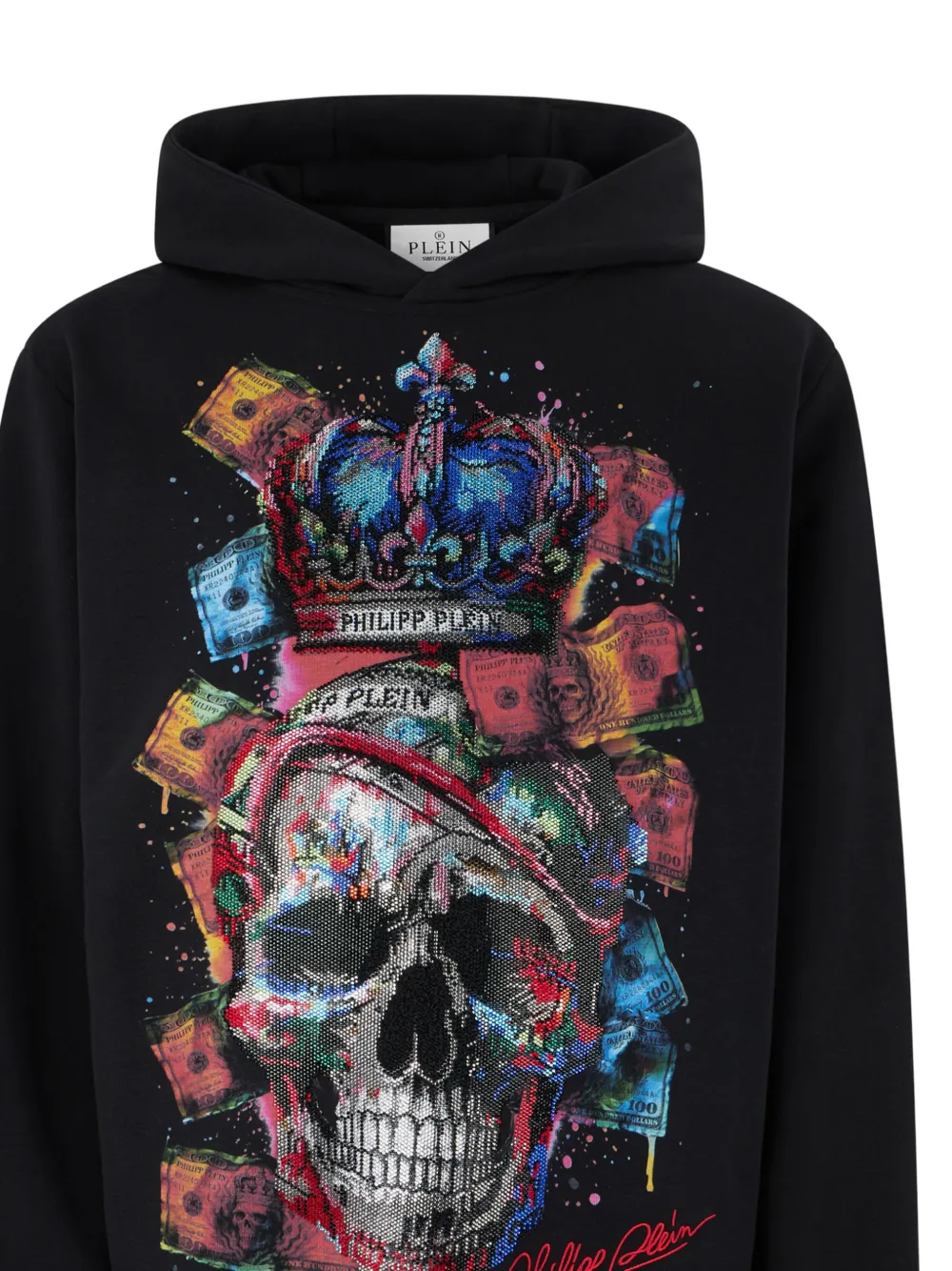 Philipp Plein Hoodie met doodskopprint Zwart