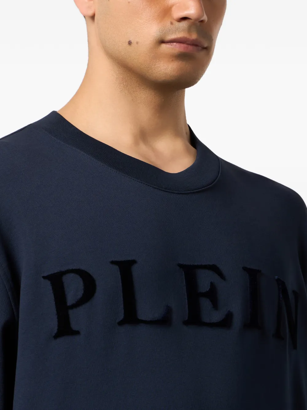 Philipp Plein Sweater met logopatch Blauw