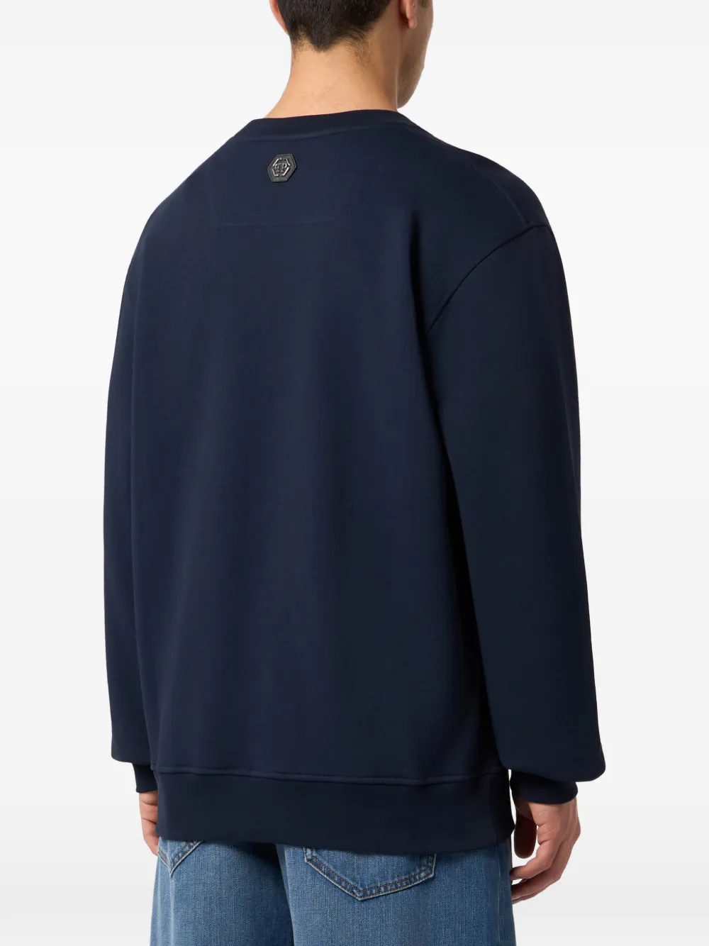 Philipp Plein Sweater met logopatch Blauw