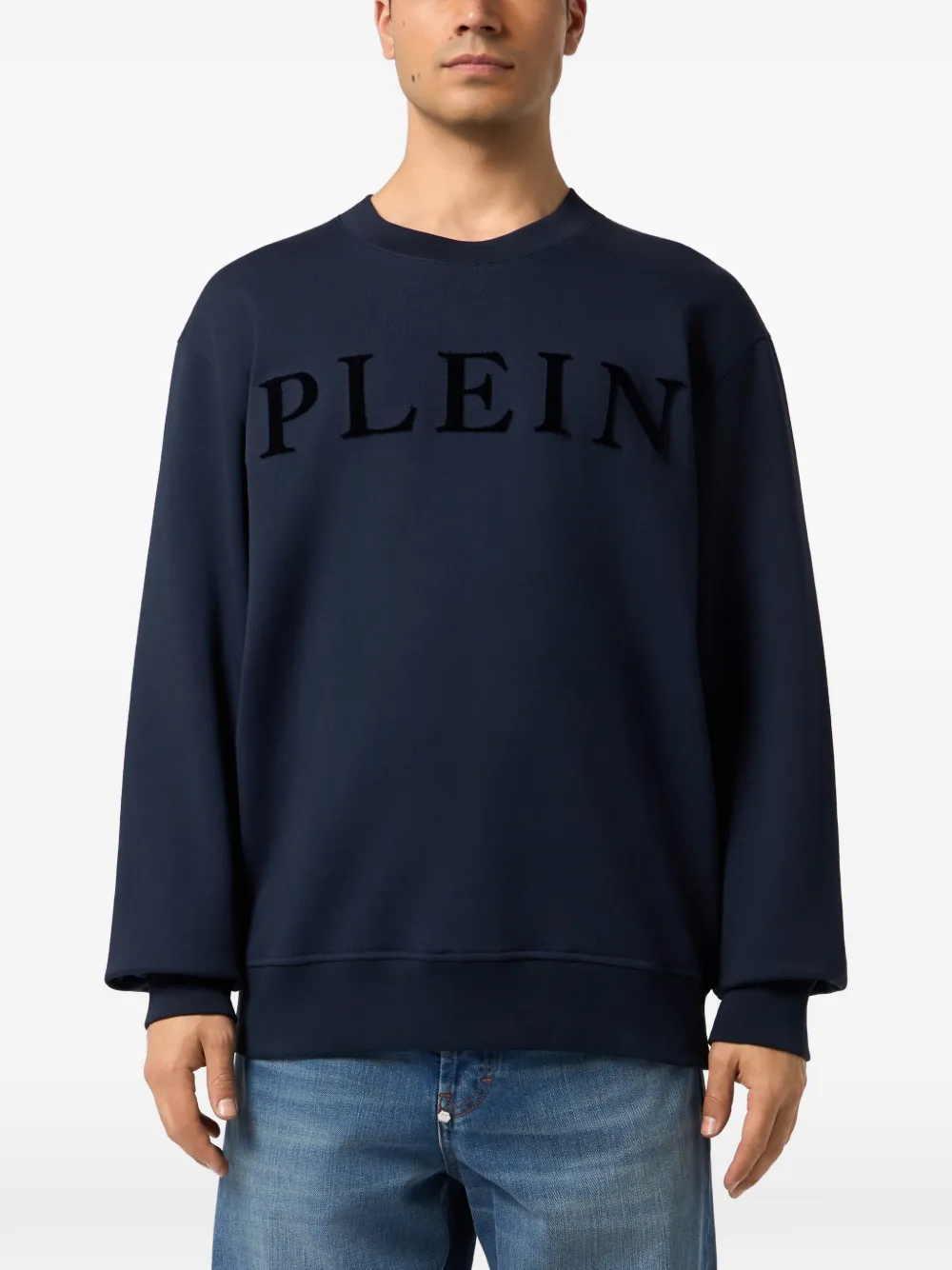 Philipp Plein Sweater met logopatch Blauw