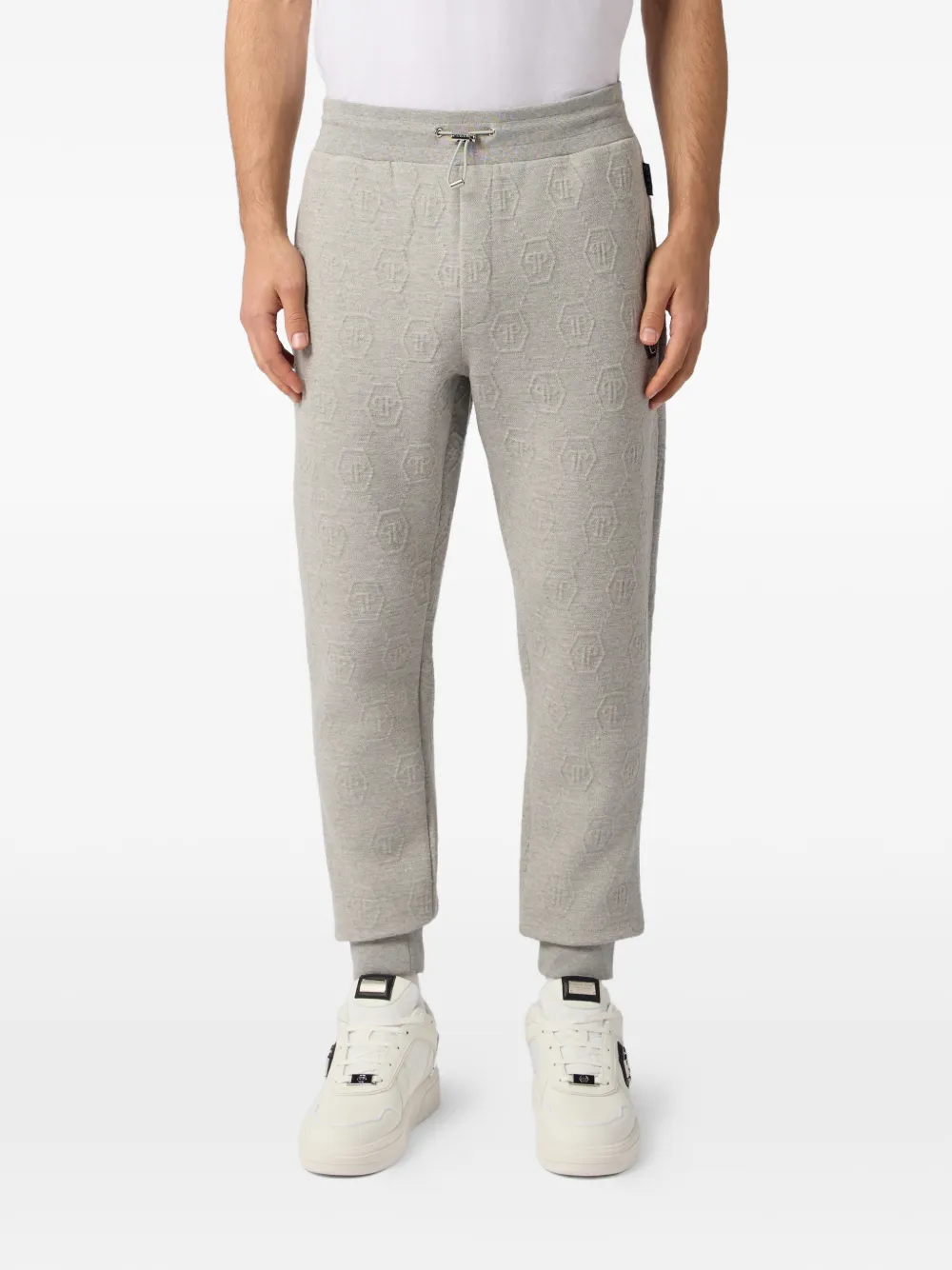 Philipp Plein Trainingsbroek met jacquard Grijs