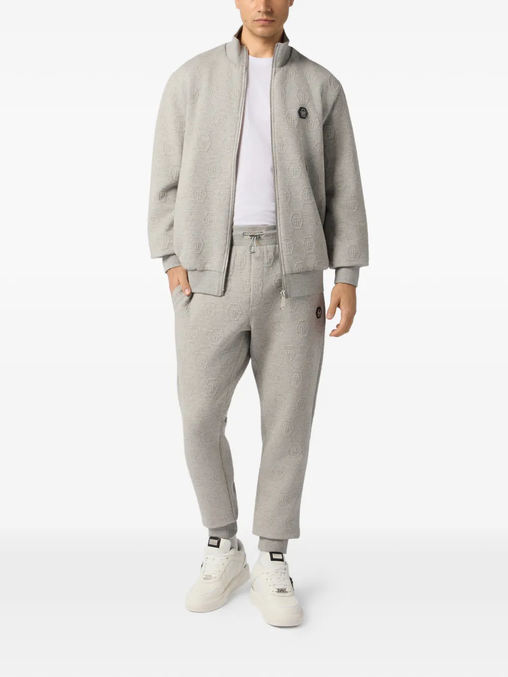 Philipp Plein Trainingsbroek met jacquard Grijs