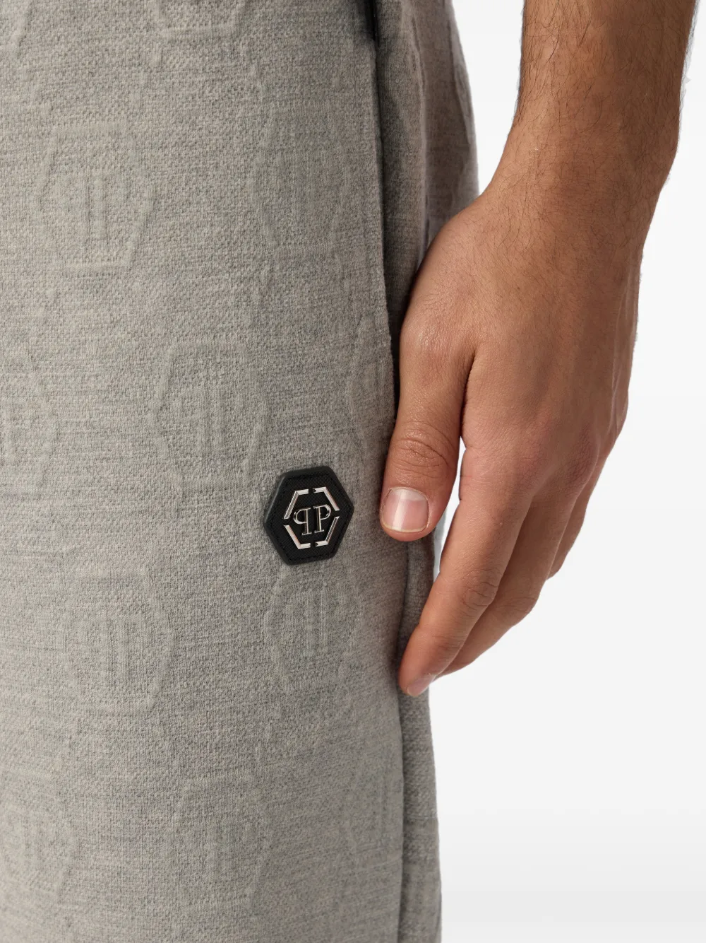 Philipp Plein Trainingsbroek met jacquard Grijs