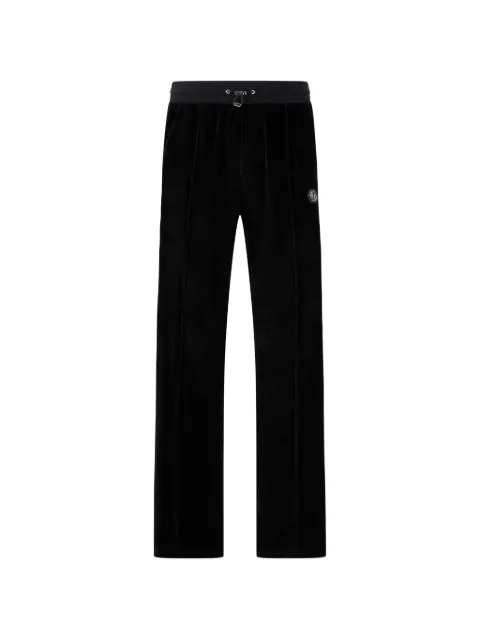Philipp Plein chenille-texture logo-patch track pants