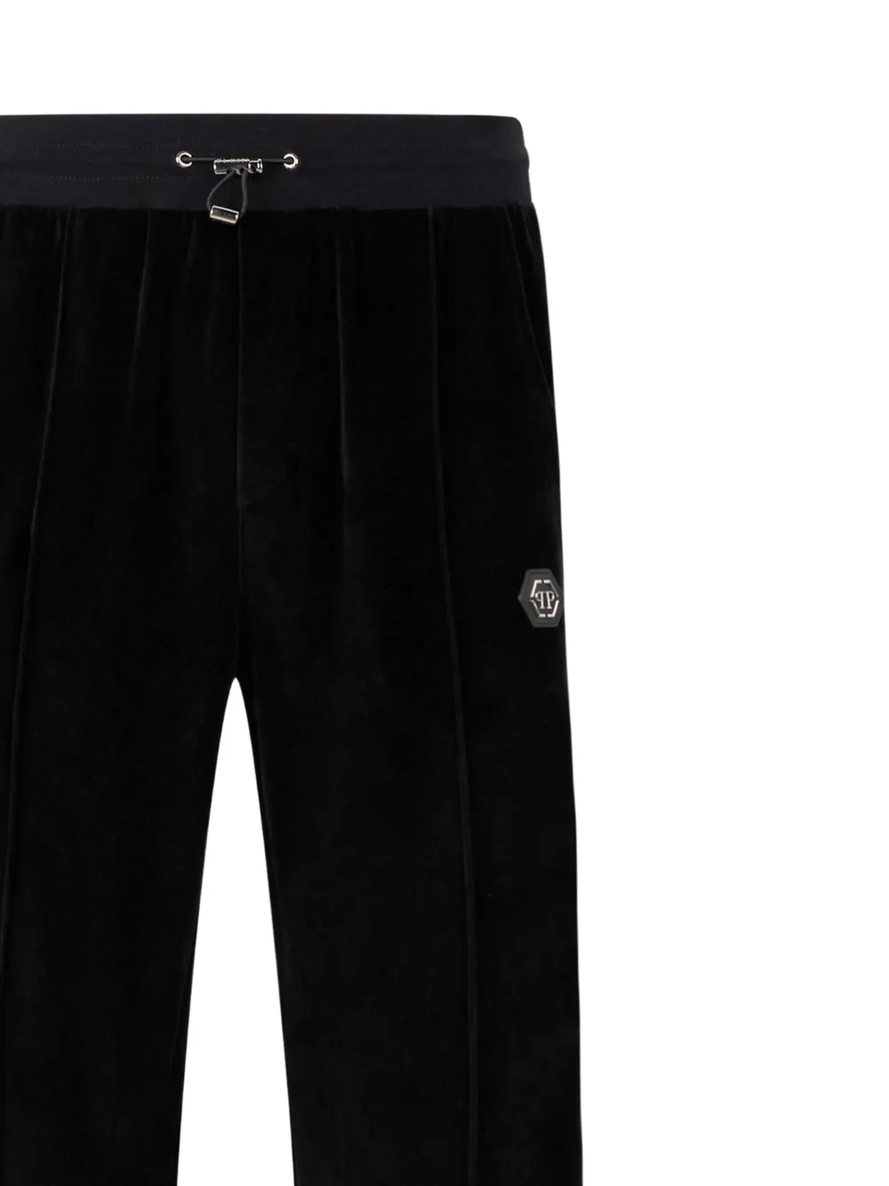 Philipp Plein Trainingsbroek met logopatch en chenille textuur Zwart