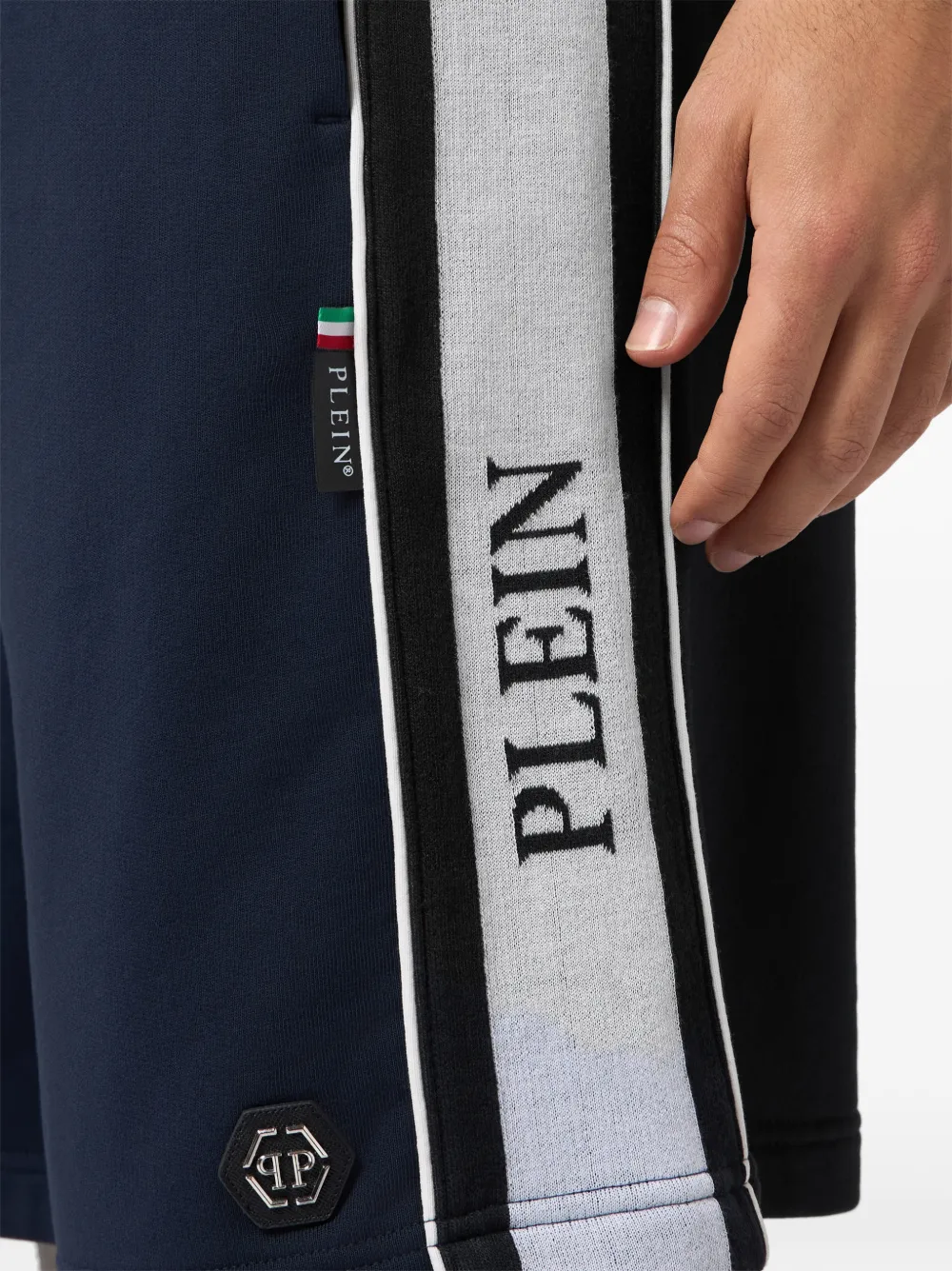 Philipp Plein Shorts met logostreep Blauw