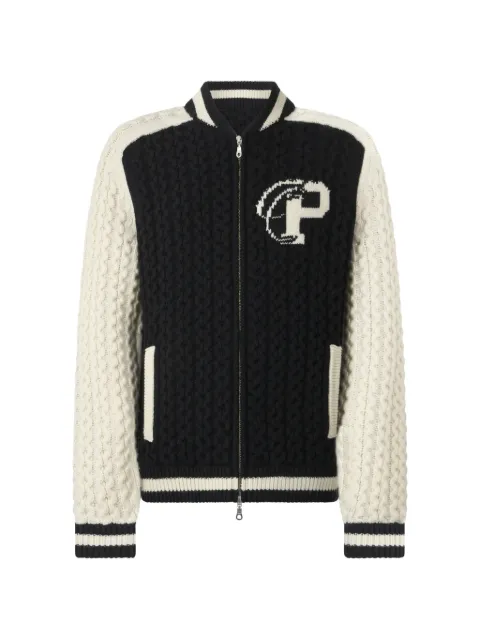 Philipp Plein Plein Star knitted bomber jacket
