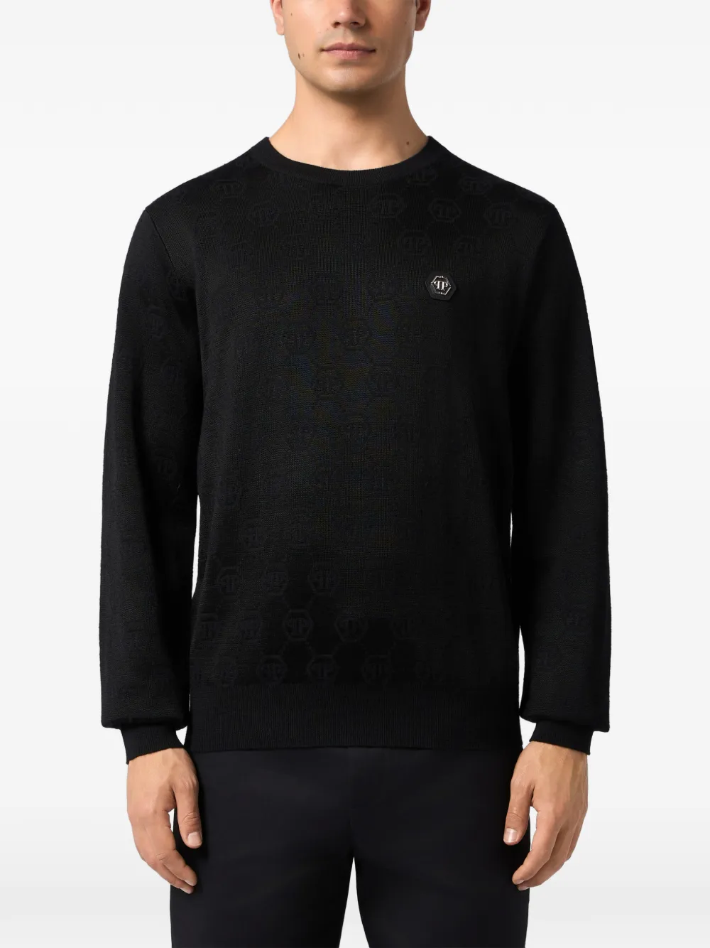 Philipp Plein Gebreide trui met monogram Zwart