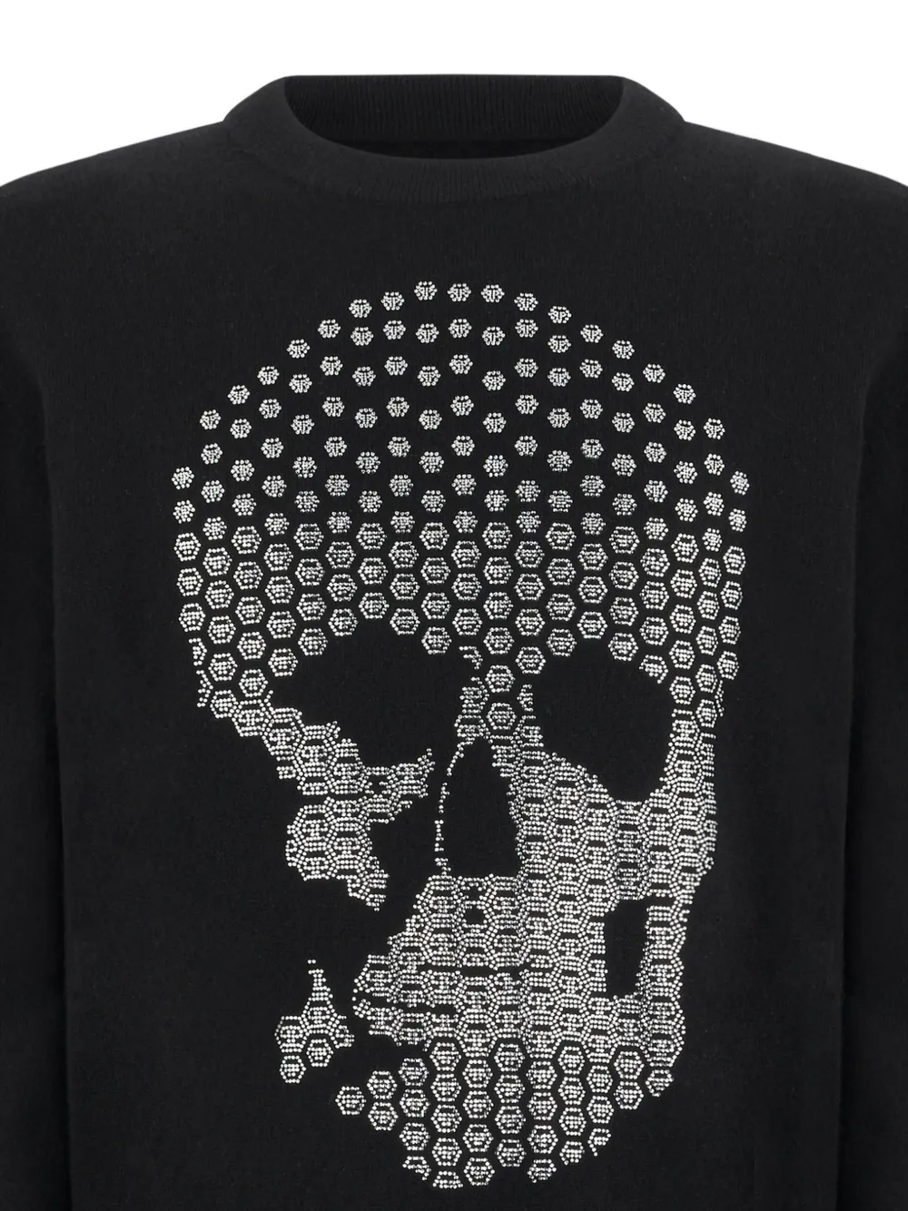 Philipp Plein Trui verfraaid met doodskop van stras Zwart