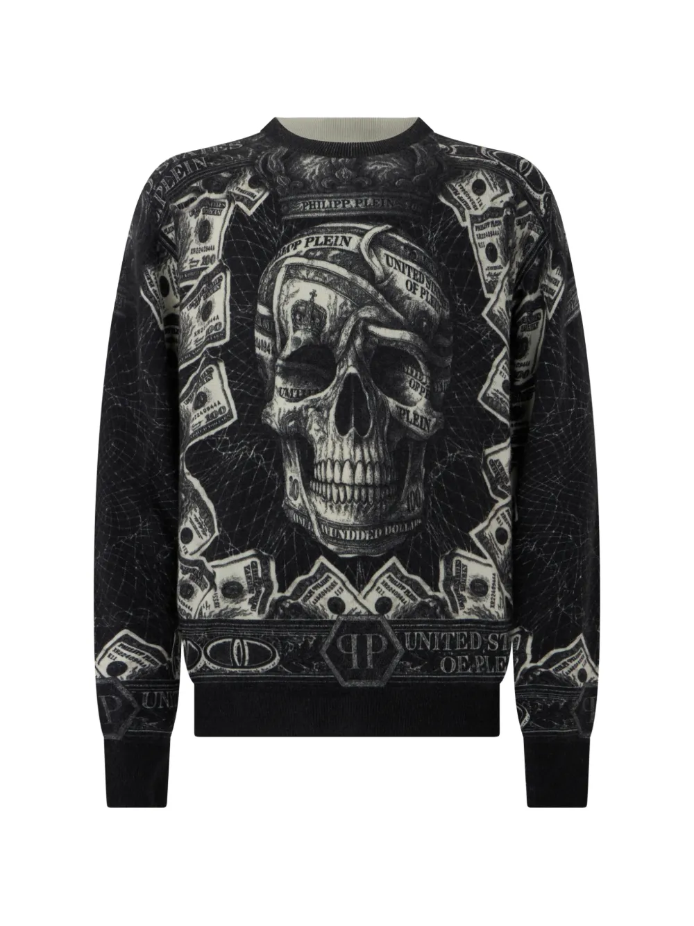 Philipp Plein Baroque Skull Pullover - Schwarz