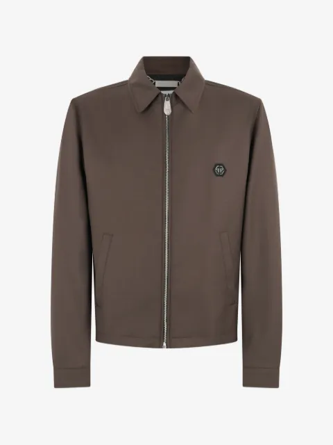 Philipp Plein logo-plaque zip-up jacket
