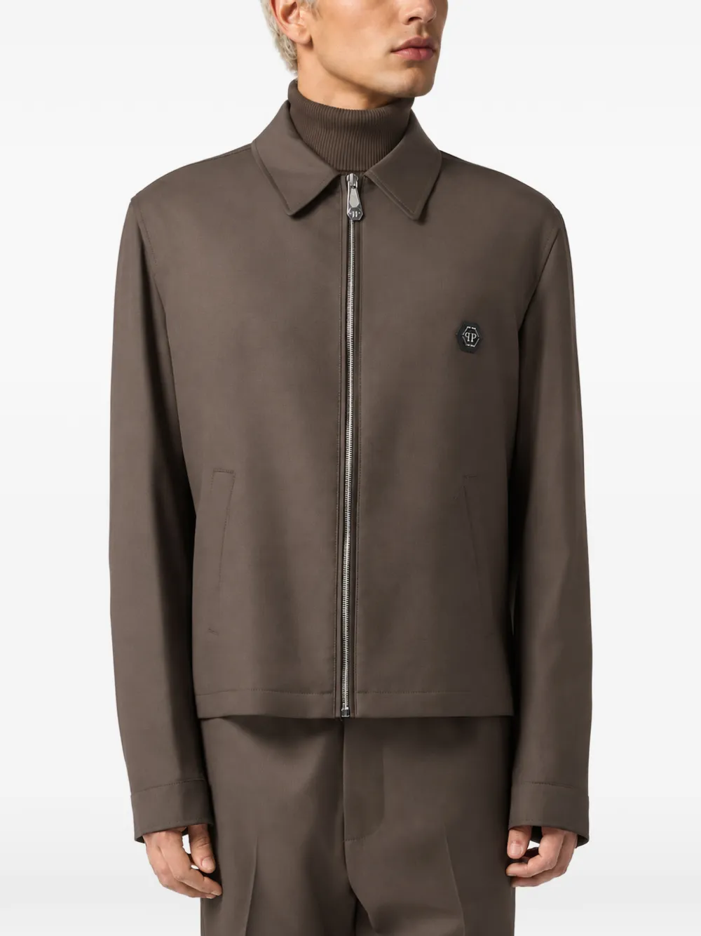 Philipp Plein Jack met logoplakkaat Bruin