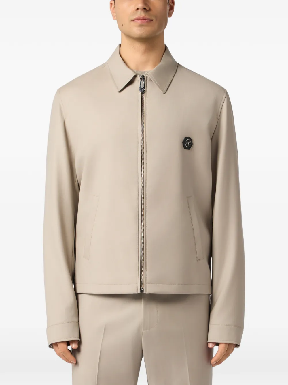 Philipp Plein Jack met rits Beige
