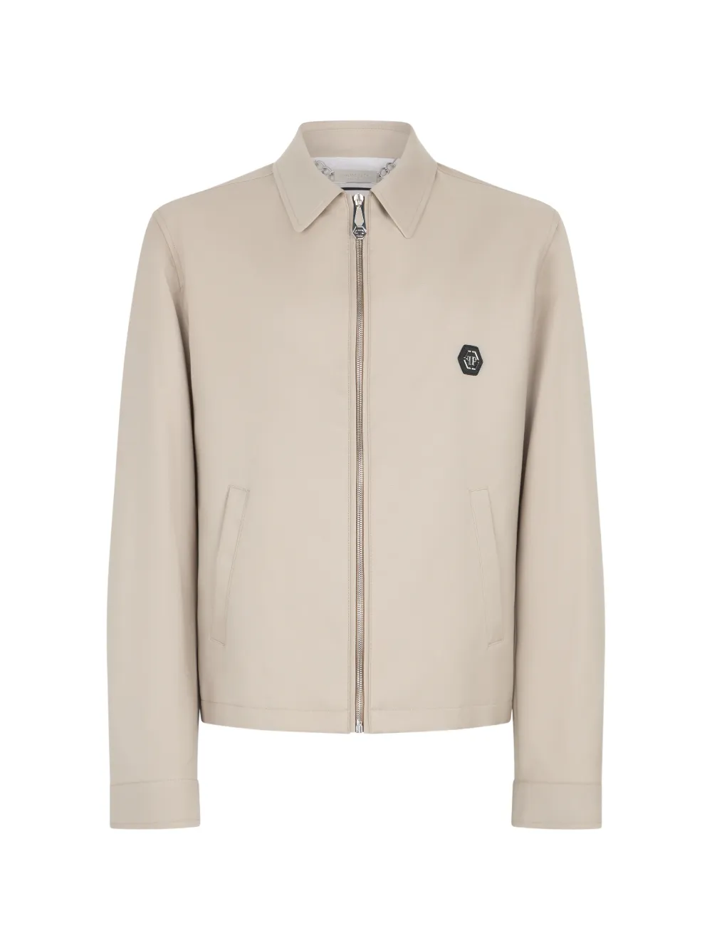 Philipp Plein Giacca-camicia con applicazione logo - Toni neutri