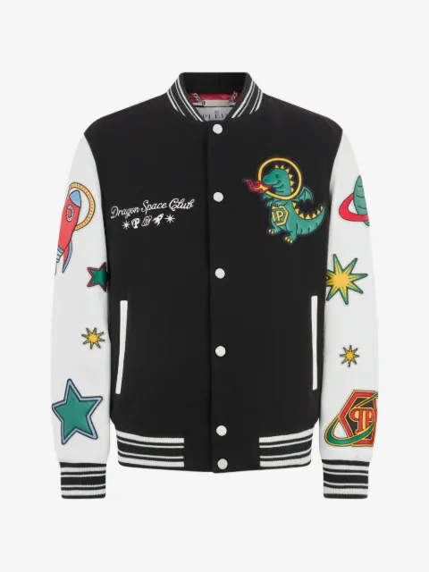 Philipp Plein College patch-detail bomber jacket