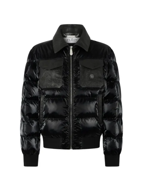 Philipp Plein croc-effect insert puffer jacket