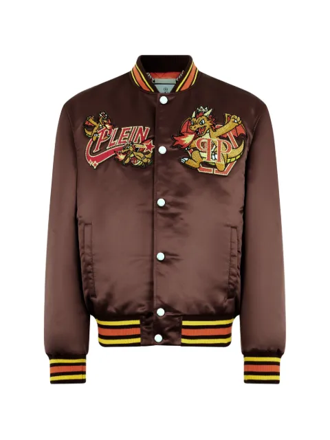 Philipp Plein satin bomber Plein Dragon stones
