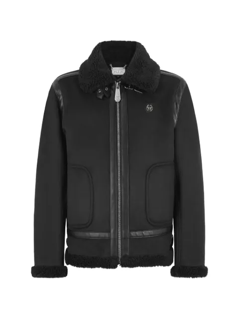 Philipp Plein faux-shearling trimmed jacket