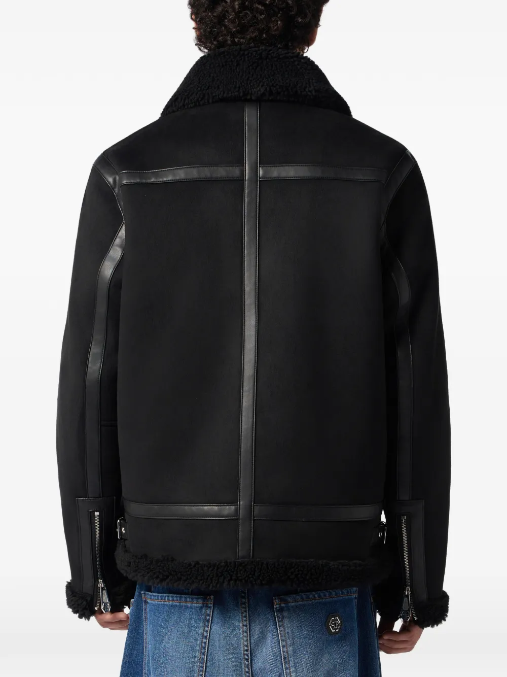 Philipp Plein Jack met imitatie lamswol Zwart