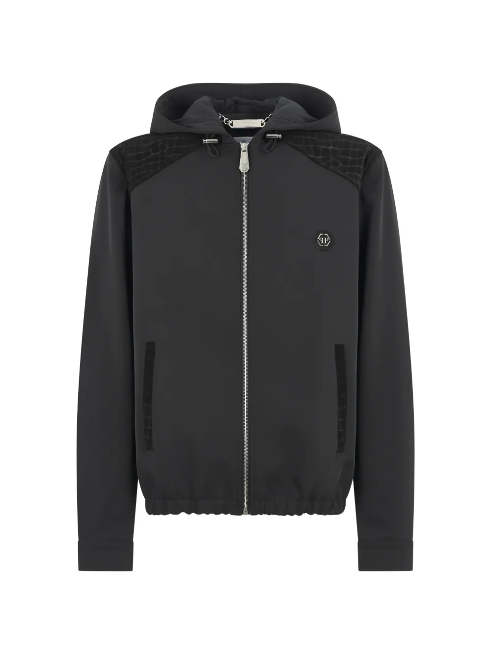 Philipp Plein Jacke mit Kroko-Effekt - Schwarz