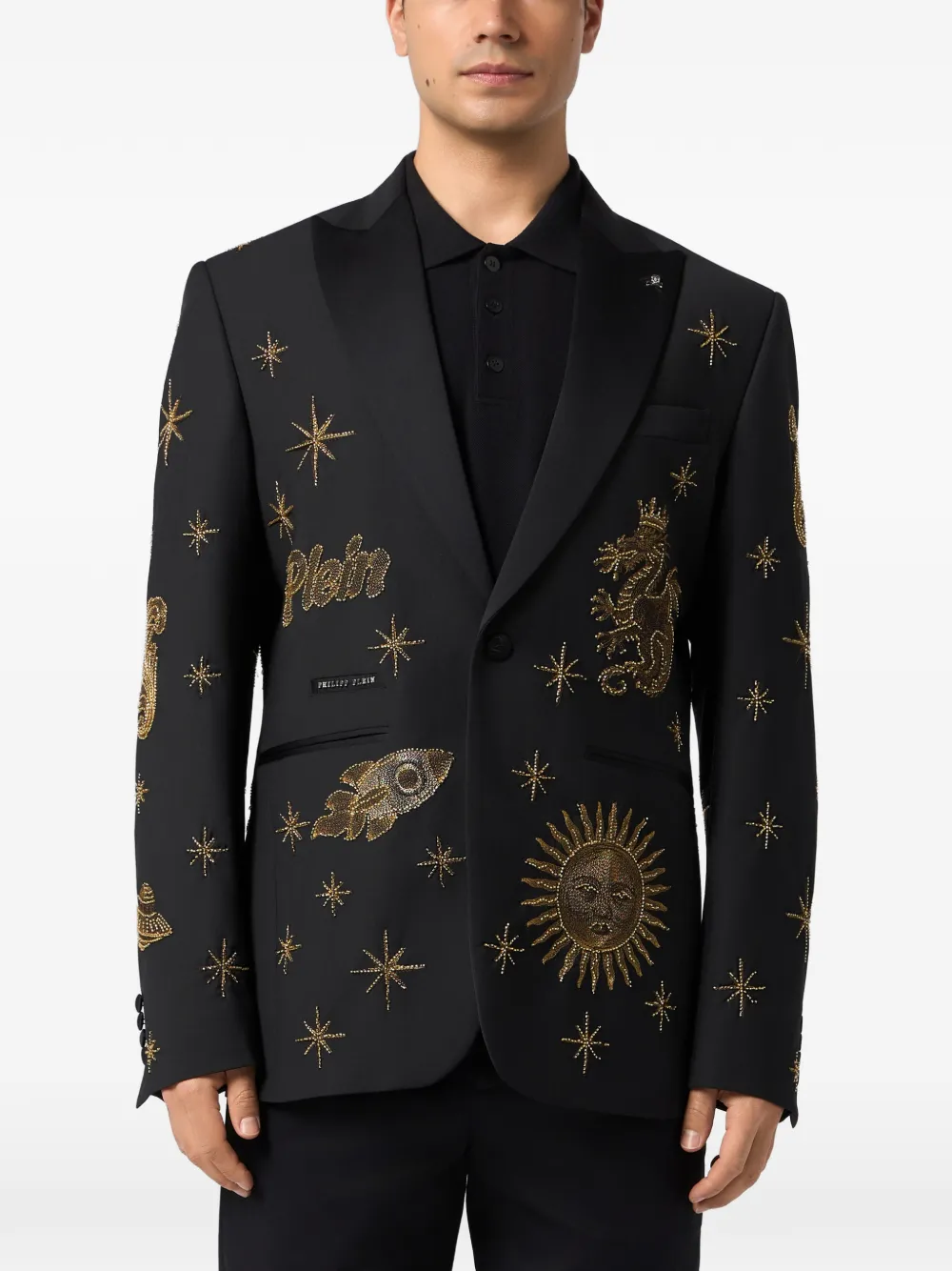 Philipp Plein Blazer verfraaid met kralen Zwart