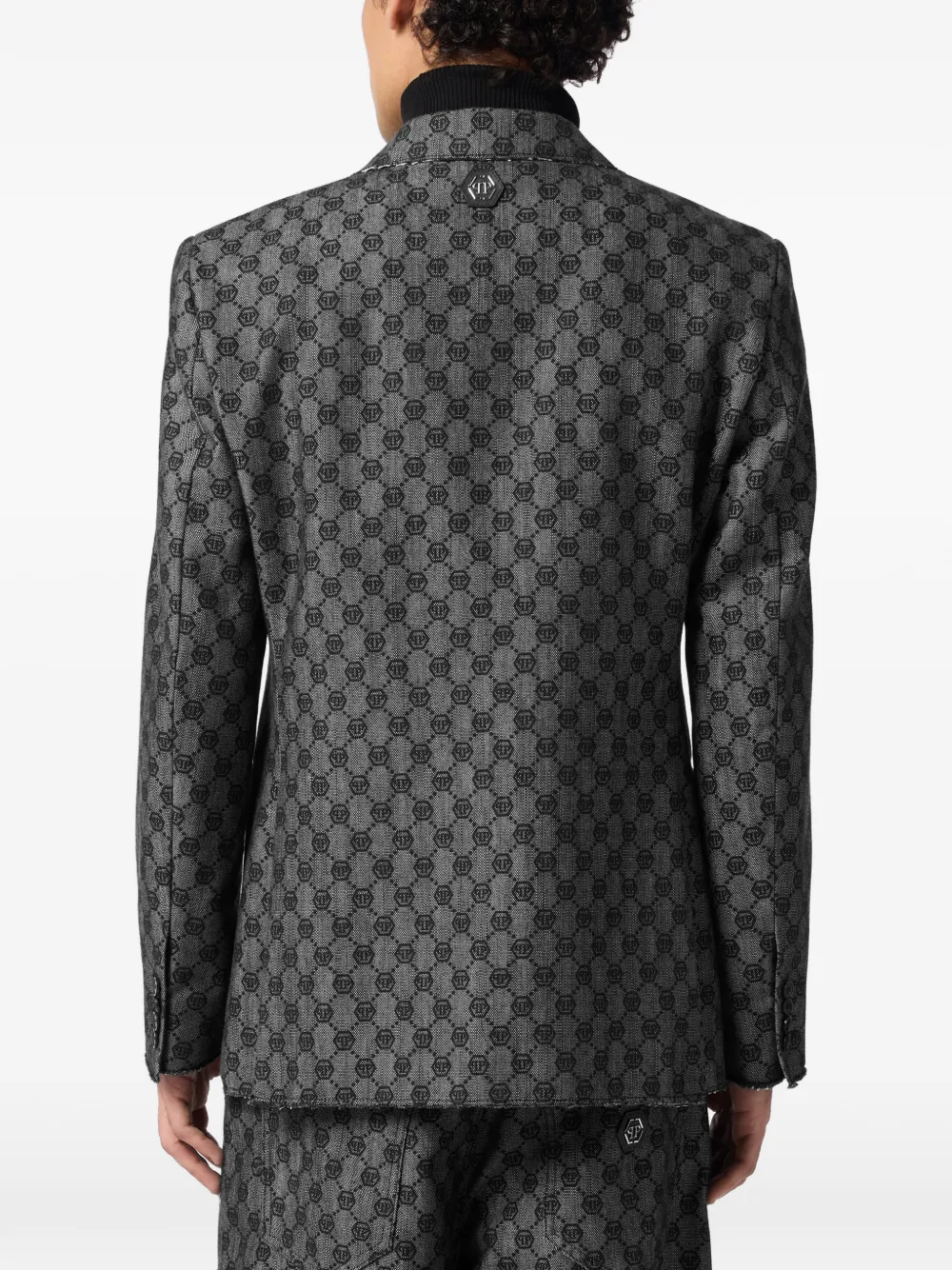 Philipp Plein Miami Vice blazer met monogram Zwart