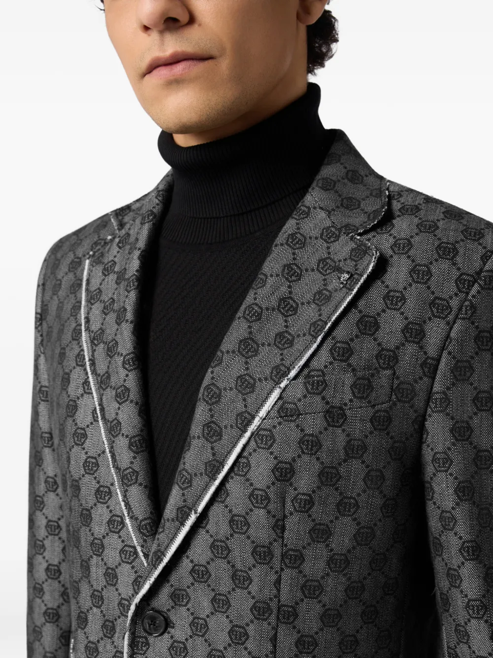 Philipp Plein Miami Vice blazer met monogram Zwart