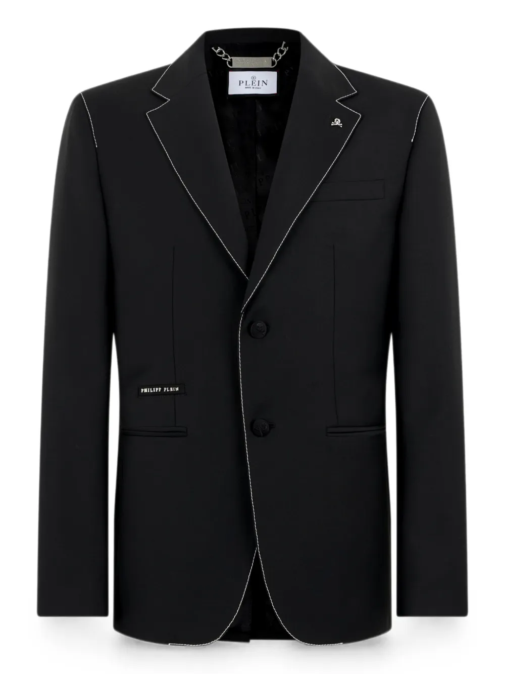 Philipp Plein Blazer met contrasterend stiksel Zwart