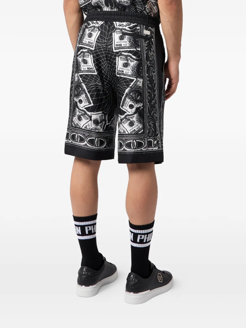 Philipp Plein Shorts met doodskopprint Zwart