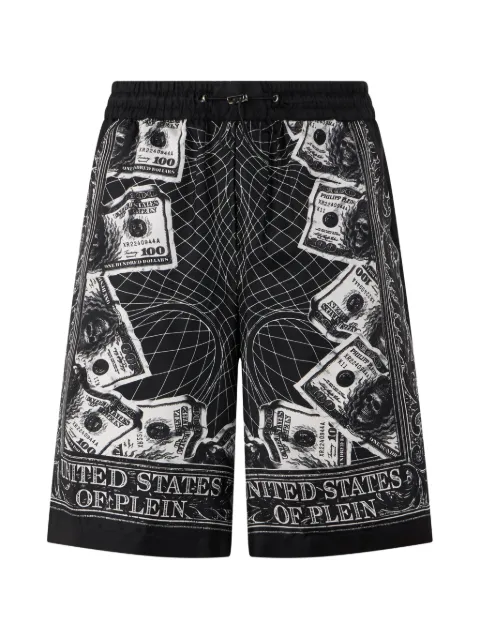 Philipp Plein skull dollar-print shorts