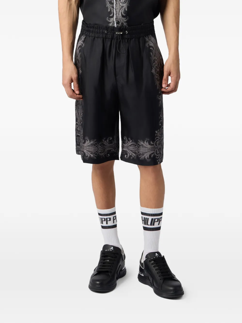 Philipp Plein Shorts met trekkoord Zwart