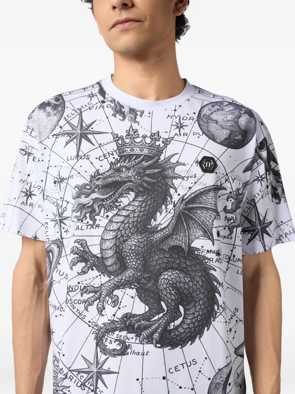 Philipp Plein T-shirt met sterrenprint Wit