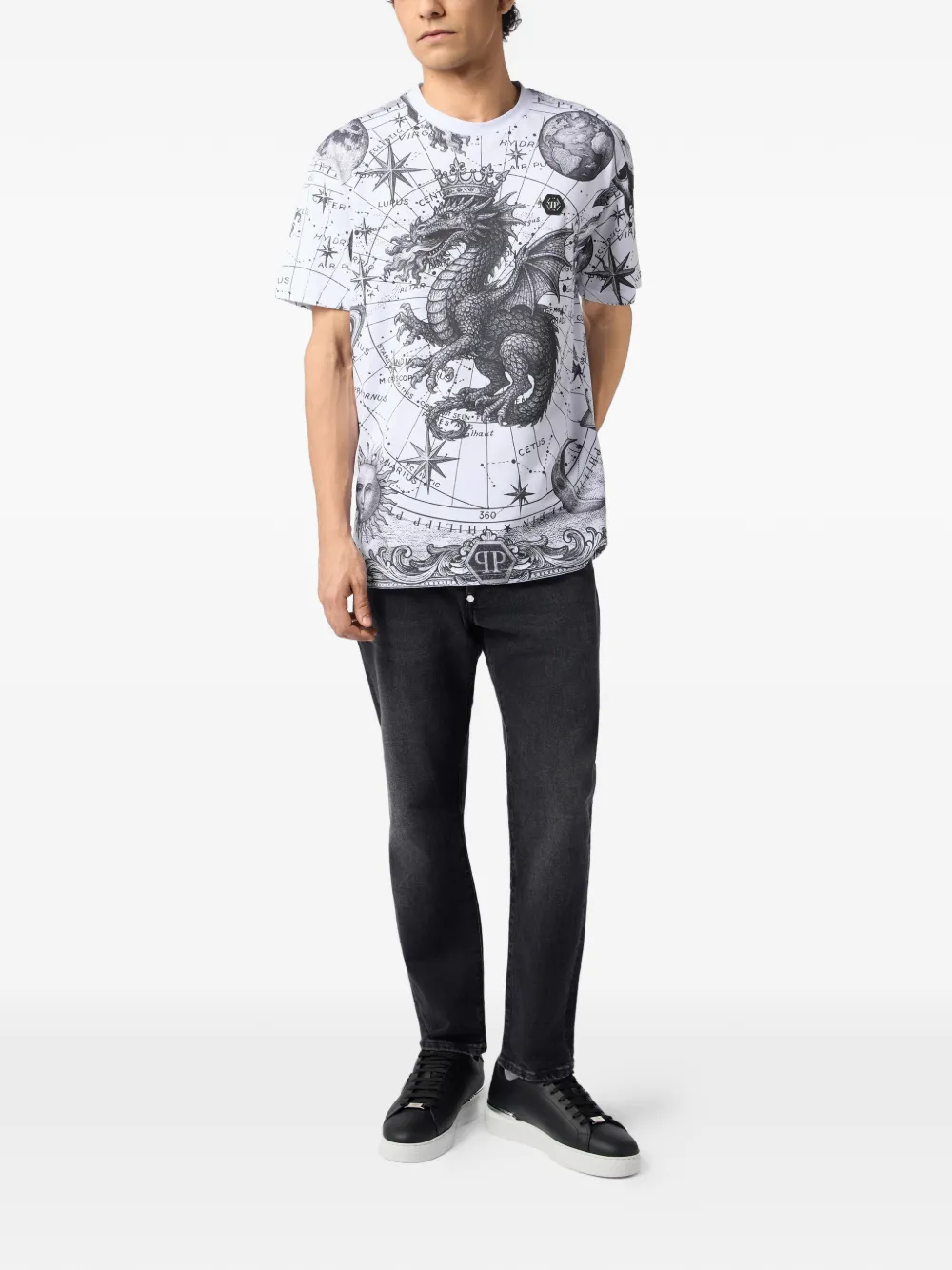 Philipp Plein T-shirt met sterrenprint Wit