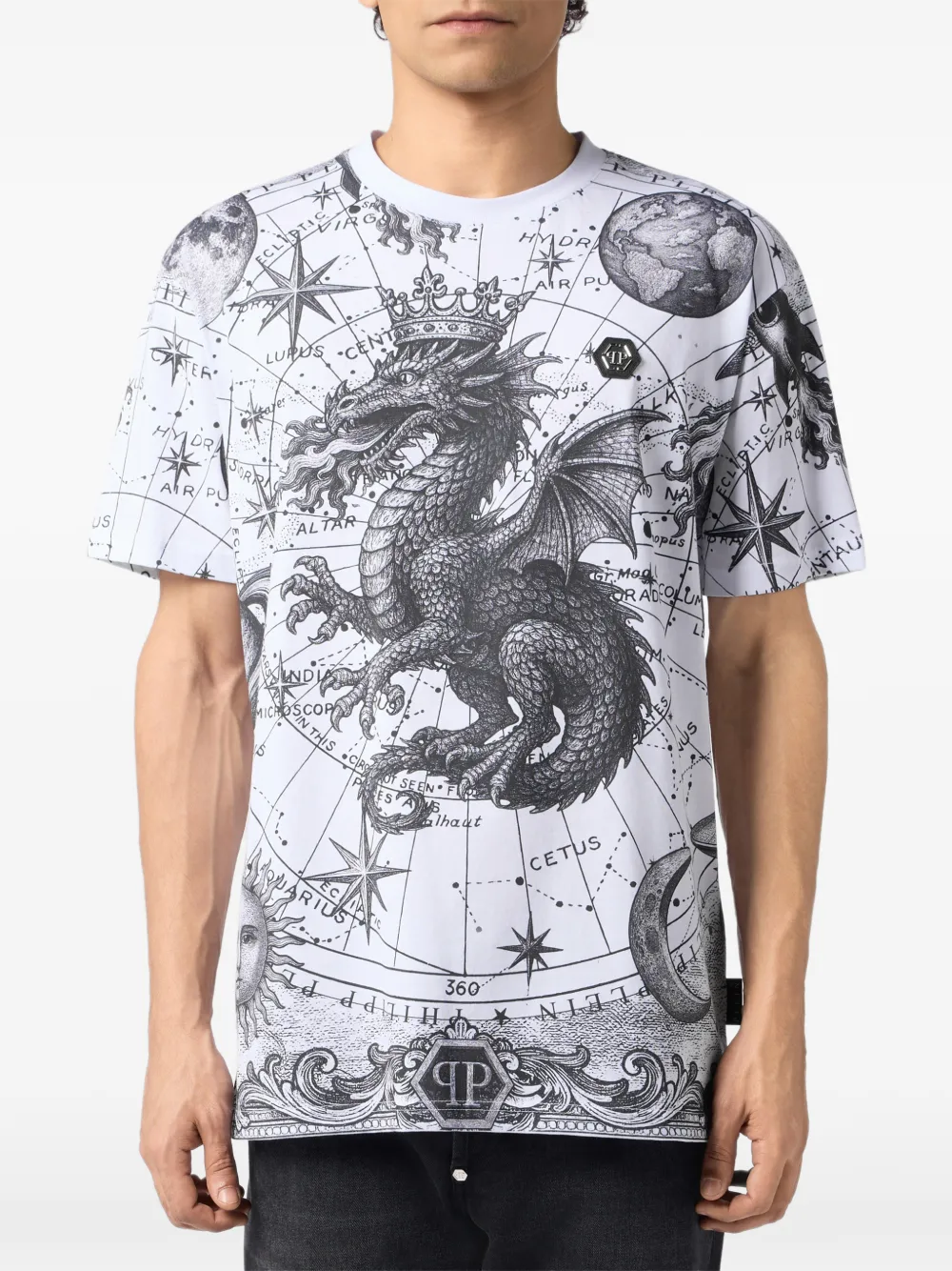 Philipp Plein T-shirt met sterrenprint Wit