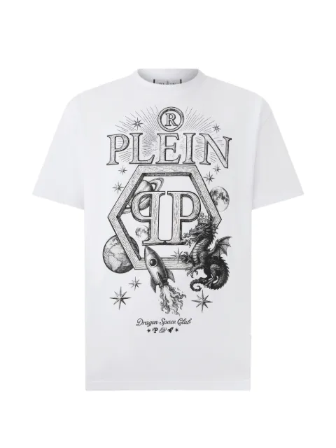 Philipp Plein graphic-print logo-patch T-shirt