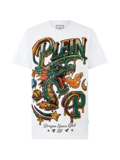 Philipp Plein декорированная футболка Space Dragon