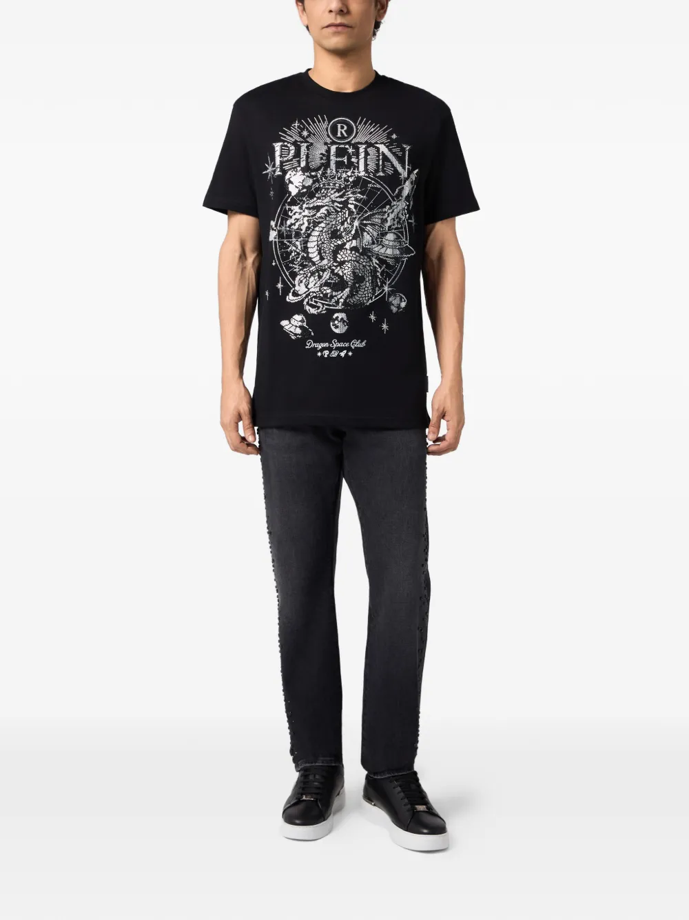 Philipp Plein T-shirt met ronde hals Zwart