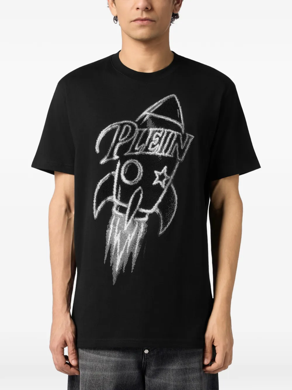 Philipp Plein T-shirt met ronde hals en steentjes Zwart