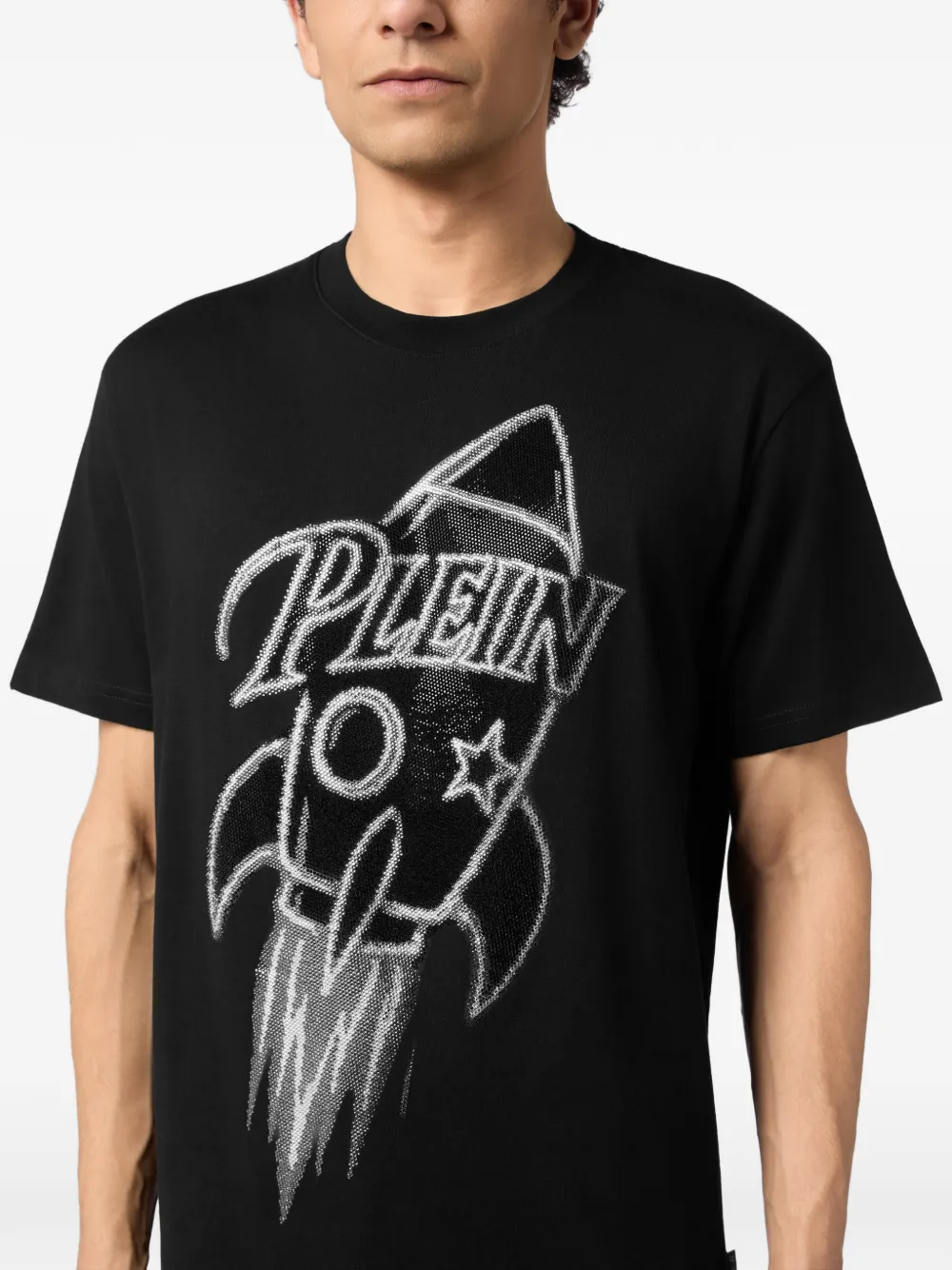 Philipp Plein T-shirt met ronde hals en steentjes Zwart