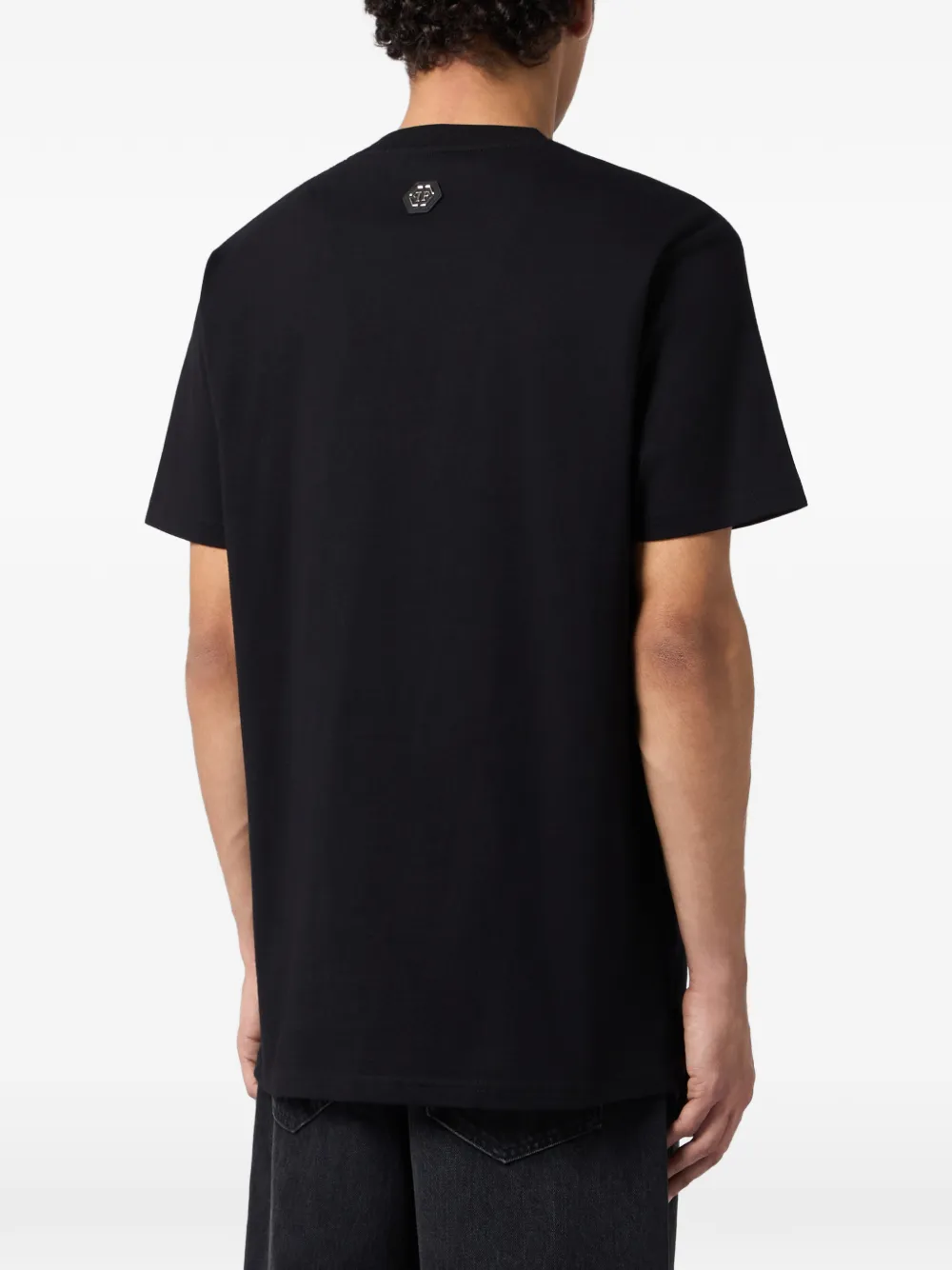 Philipp Plein T-shirt verfraaid met kristallen en raketprint Zwart