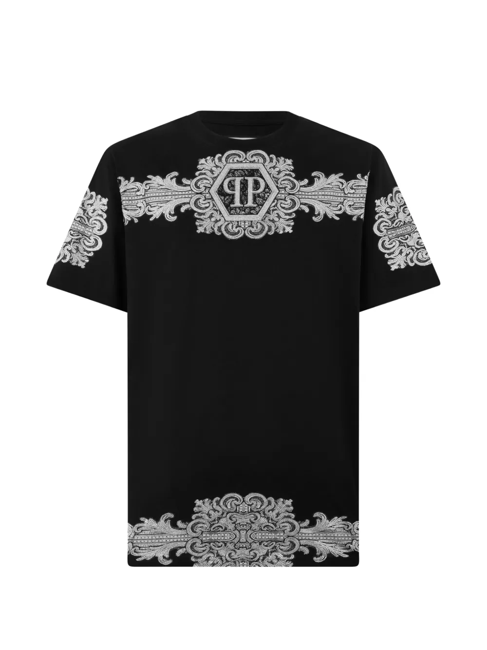 Philipp Plein T-shirt Baroque con strass - Nero