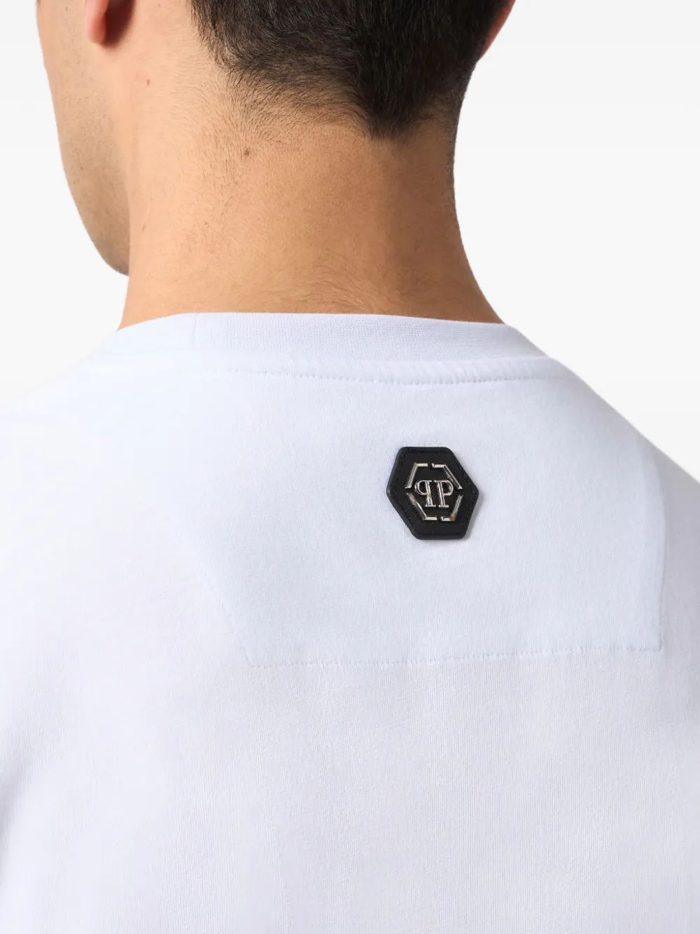 Philipp Plein T-shirt met dollarprint en logodetail Wit