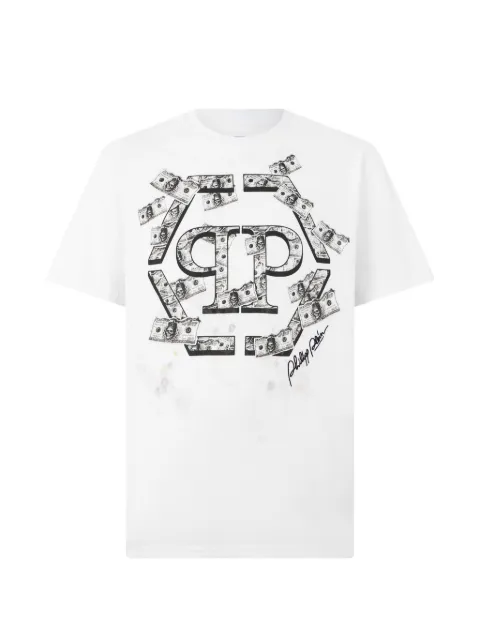 Philipp Plein round neck T-shirt dollar hexagon