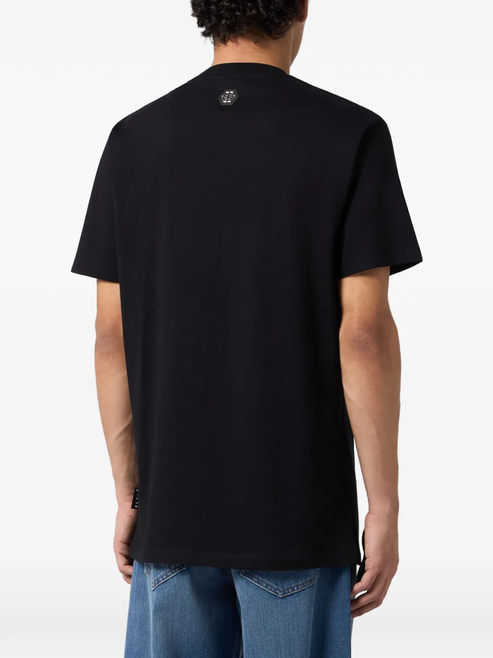 Philipp Plein T-shirt met kristallen Dollar doodskop Zwart