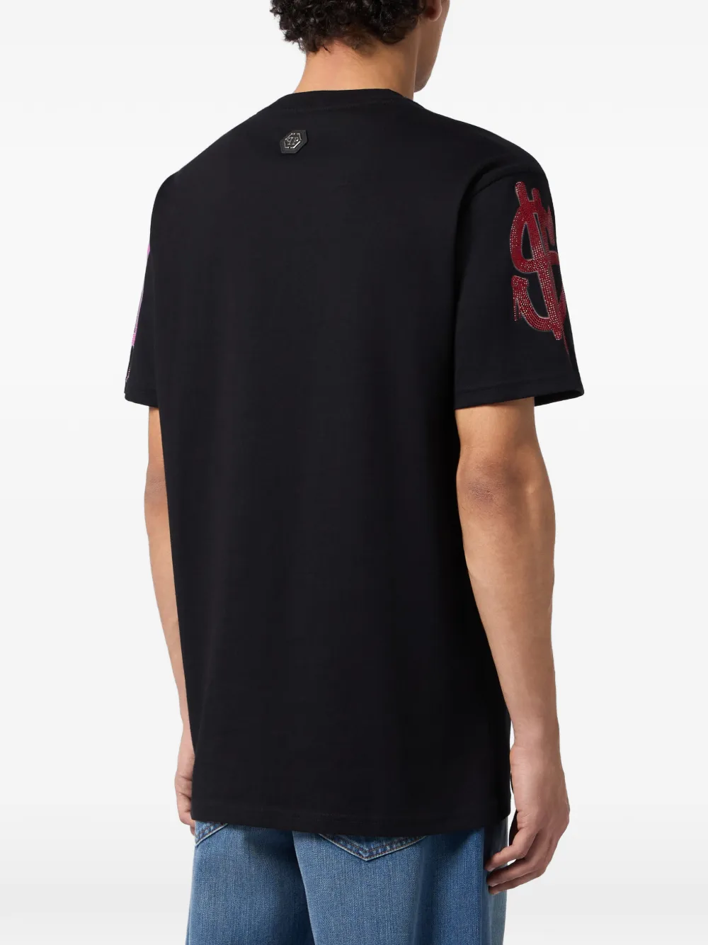 Philipp Plein T-shirt met dollarprint verfraaid met kristallen Zwart