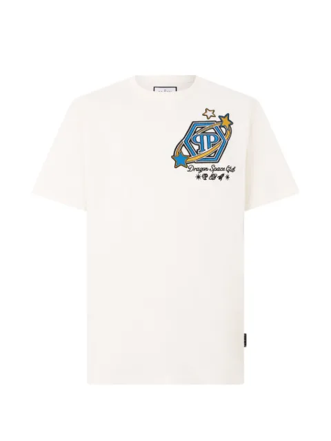 Philipp Plein embroidered logo-patch T-shirt