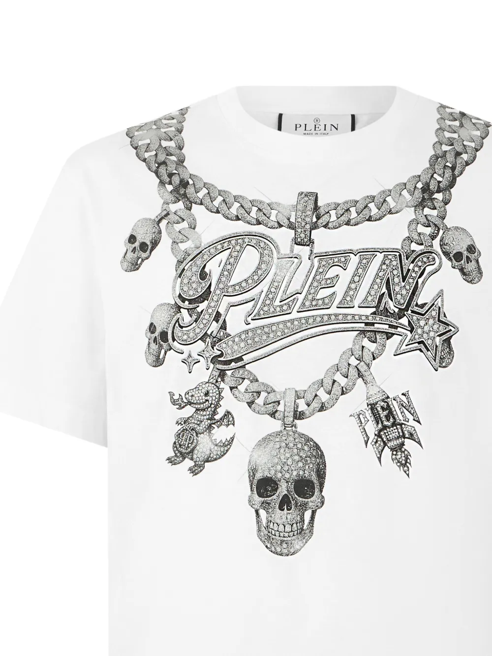 Philipp Plein T-shirt met kettingprint Wit