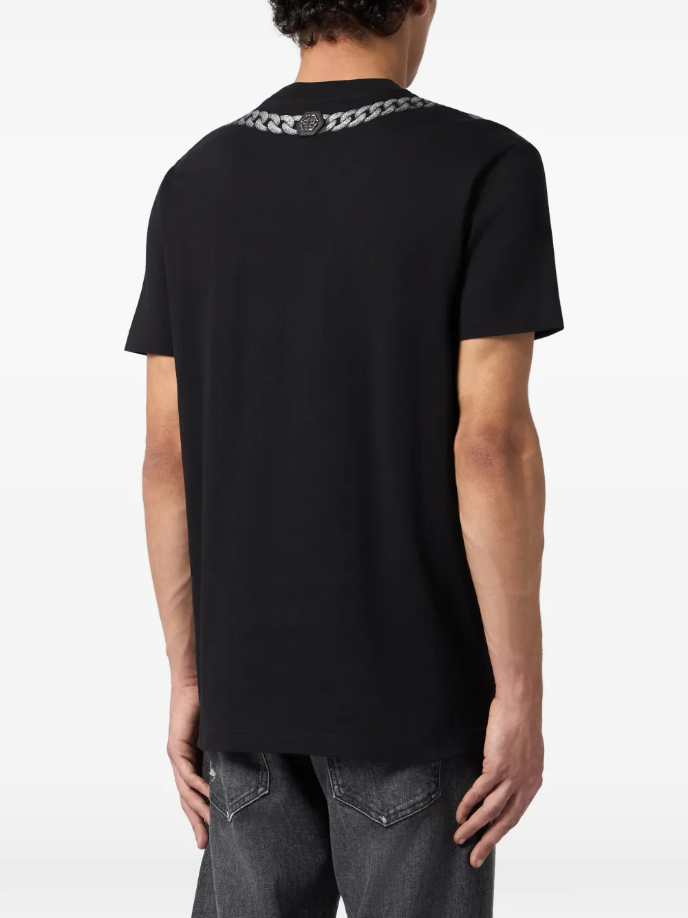 Philipp Plein T-shirt met kettingprint Zwart